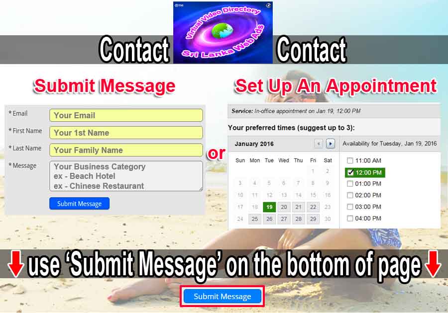 sri lanka web ads contact contacting us message appointment scheduling data portal
